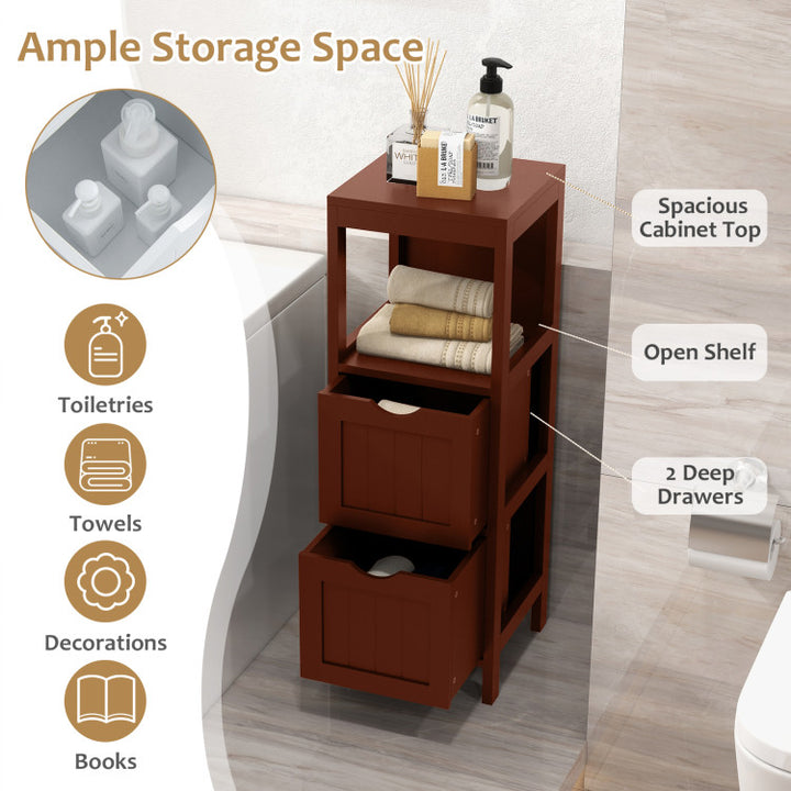 Freestanding Storage Cabinet with 2 Removable Drawers for Bathroom