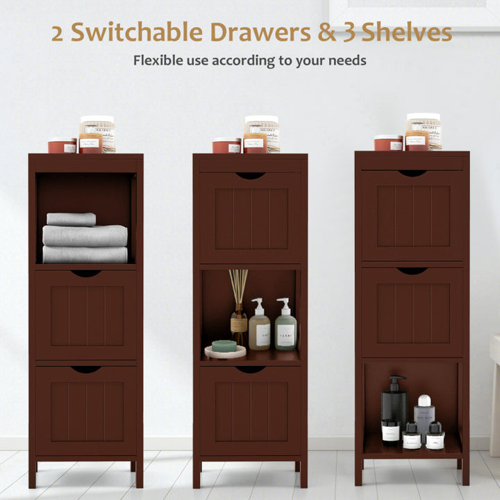 Freestanding Storage Cabinet with 2 Removable Drawers for Bathroom