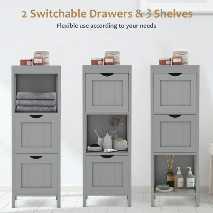 Freestanding Storage Cabinet with 2 Removable Drawers for Bathroom