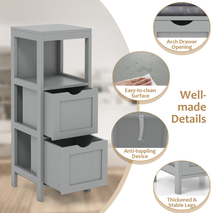 Freestanding Storage Cabinet with 2 Removable Drawers for Bathroom