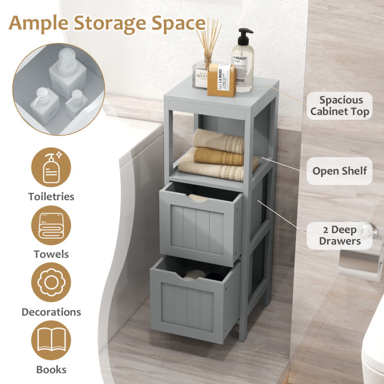 Freestanding Storage Cabinet with 2 Removable Drawers for Bathroom