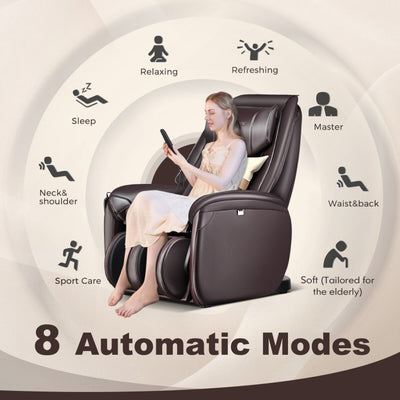 Full Body Massage Chair Zero Gravity SL Track Electric Recliner with Reversible Footrest and Automatic Shoulder Detection