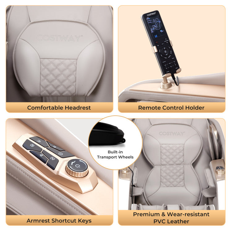 Full Body Massage Chair Zero Gravity SL Track Massage Recliner with 12 Automatic Massage Modes and Remote Control