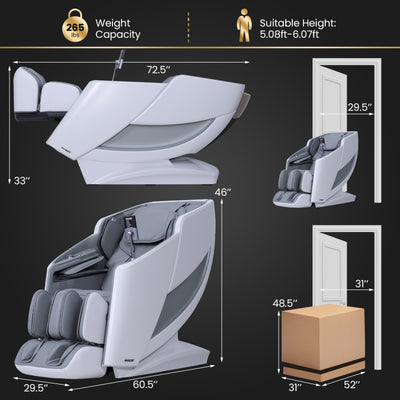 2025 Enjoyment 42 - Full Body Zero Gravity Massage Recliner with Airbags and Foot Rollers