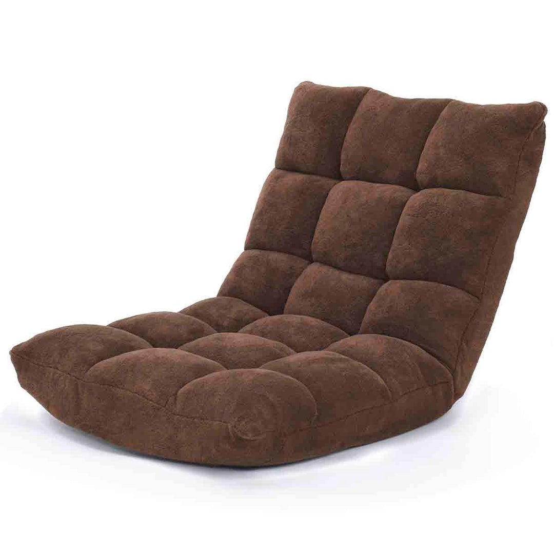 14-Position Adjustable Folding Memory Foam Floor Chair Gaming Sofa  Recliner with Back Support