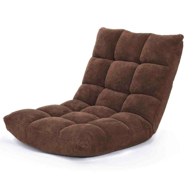 14-Position Adjustable Folding Memory Foam Floor Chair Gaming Sofa  Recliner with Back Support