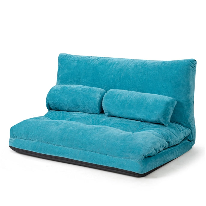 6-Position Adjustable Sleeper Lounge Couch with 2 Pillows