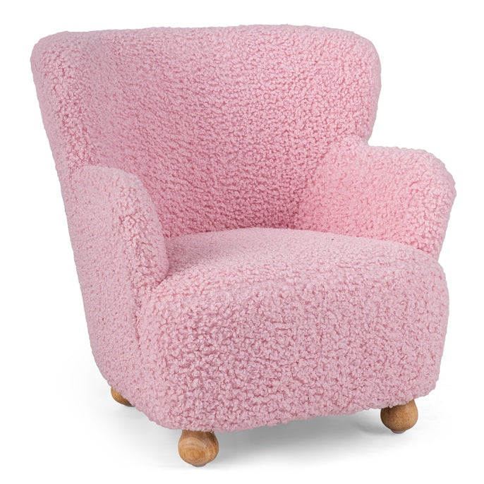 Sherpa Kids Sofa, Comfy Toddler Armchair with Solid Rubber Wood Legs