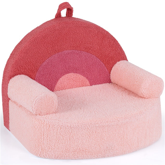 Kids Couch, Toddler Foam Sofa with Soft &amp; Machine-Washable Teddy Fleece Cover