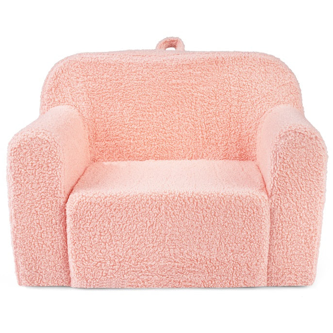Kids Sofa, Toddler Foam Couch with Soft Fleece Fabric Cover
