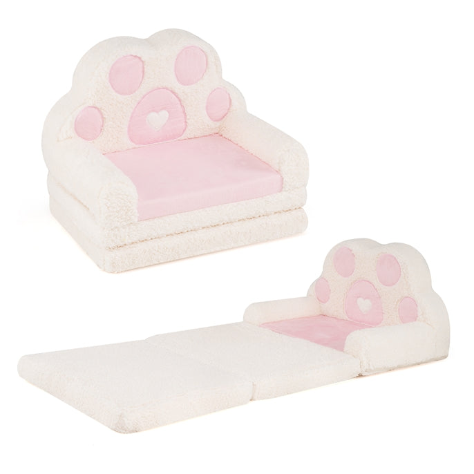Convertible 2-in-1 Kids Sofa to Lounger  Fold-Out Toddler Couch with Removable Cover