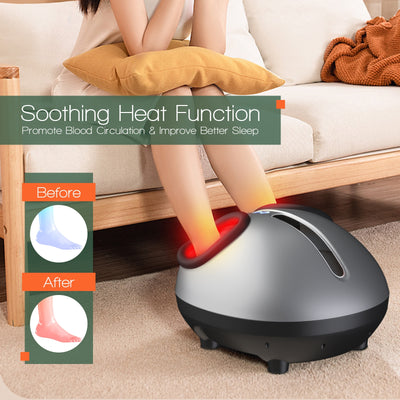 Heat Air Compression Foot Massager Kneading Shiatsu Therapy Plantar Massage