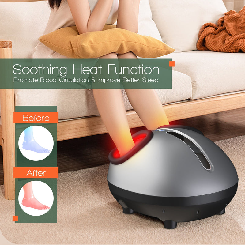 Heat Air Compression Foot Massager Kneading Shiatsu Therapy Plantar Massage