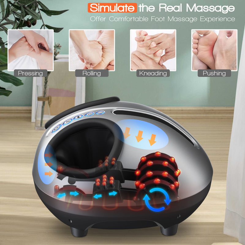 Heat Air Compression Foot Massager Kneading Shiatsu Therapy Plantar Massage