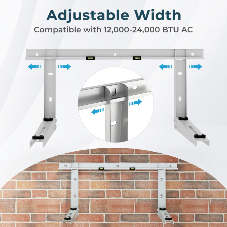 Split Bracket Design Heavy-Duty Mini Split Wall Mounting Bracket Outdoor AC Bracket with Ad ...