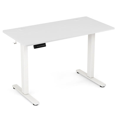 Height Adjustable Electric Standing Desk Sit Stand Office Computer Desk with Hanging Hooks and Adjustable Foot Pads