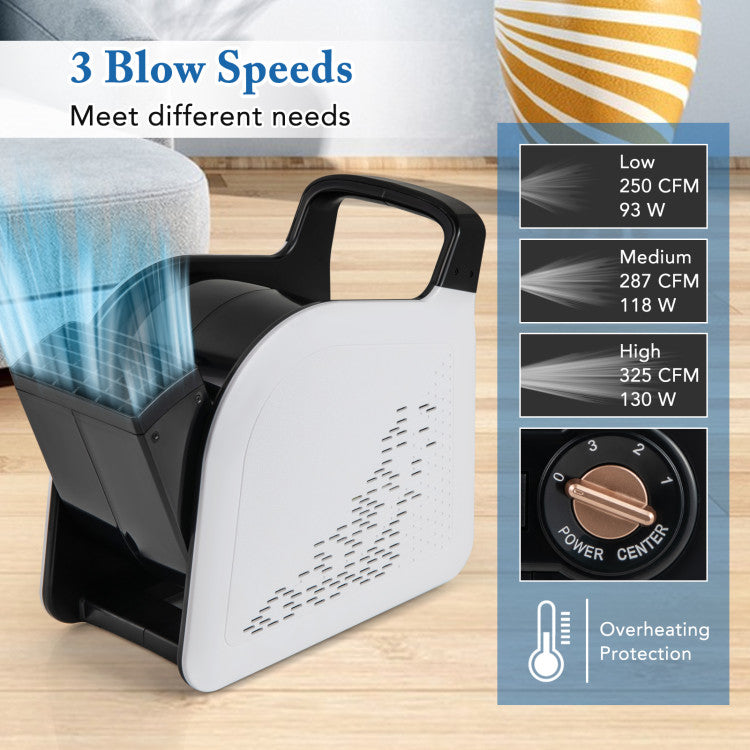 High Velocity Blower Fan Utility Air Mover with 3 Speeds and 185° Pivoting Head