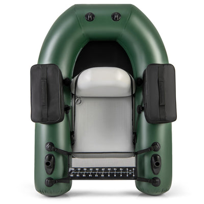 Inflatable Float Tube Portable Fishing Belly Boat with Detachable Storage Bags and Fish Ruler for Rivers Lakes Angling