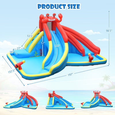 Kids Inflatable Water Slide Crab Dual Slide Bounce House without Blower