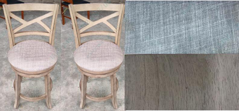 Set of 2 Swivel Bar Stools Upholstered Counter Height Dining Chairs with Padded Seat and Footrest