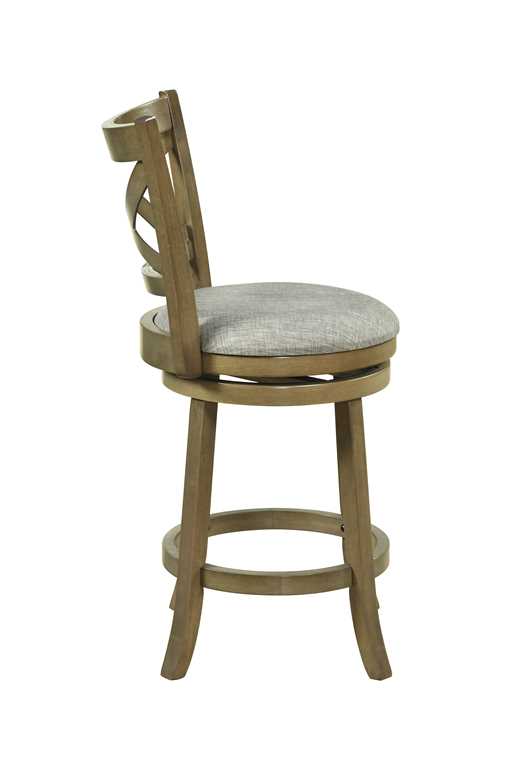 Set of 2 Swivel Bar Stools Upholstered Counter Height Dining Chairs with Padded Seat and Footrest
