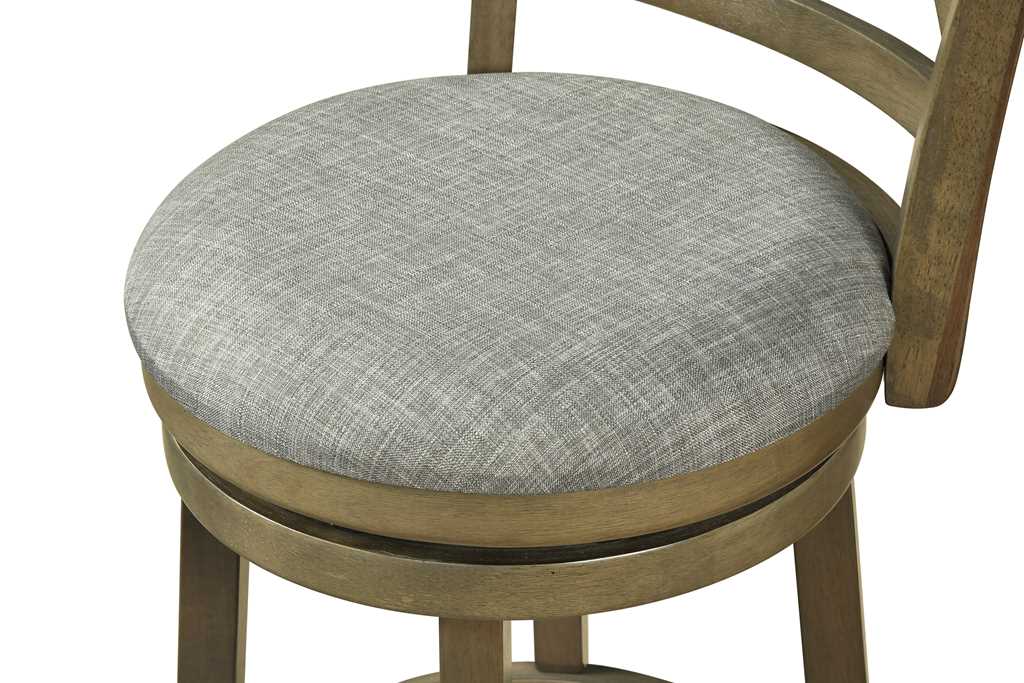 Set of 2 Swivel Bar Stools Upholstered Counter Height Dining Chairs with Padded Seat and Footrest