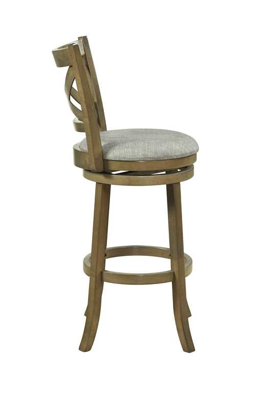 Set of 2 Swivel Bar Stools Upholstered Counter Height Dining Chairs with Padded Seat and Footrest