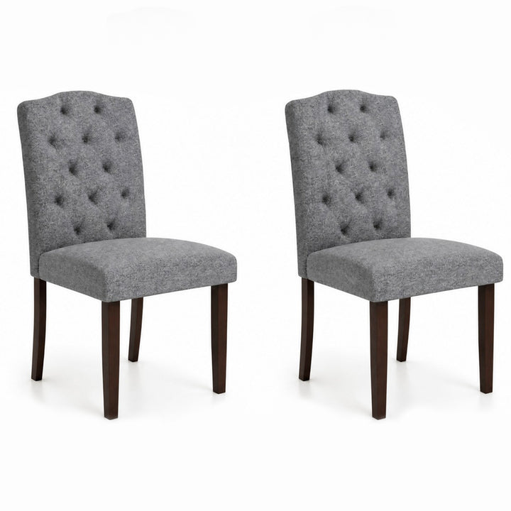 Set of 2 Tufted Upholstered Dining Chairs
