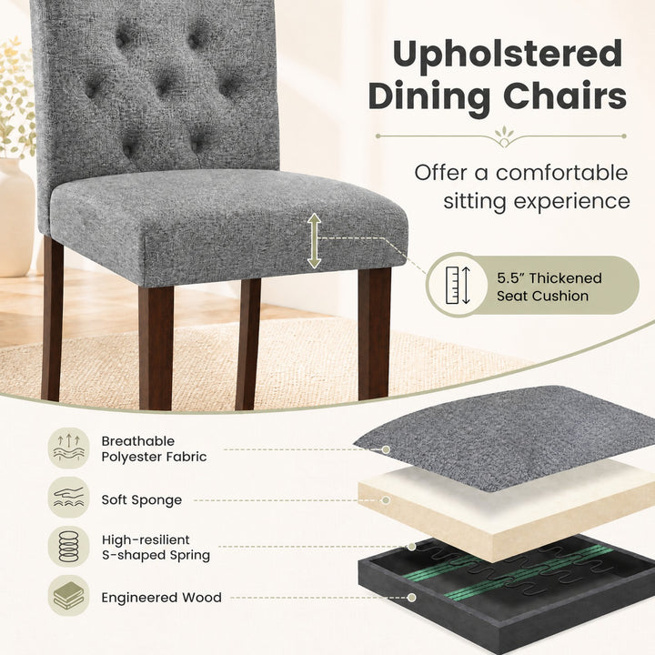 Set of 2 Tufted Upholstered Dining Chairs
