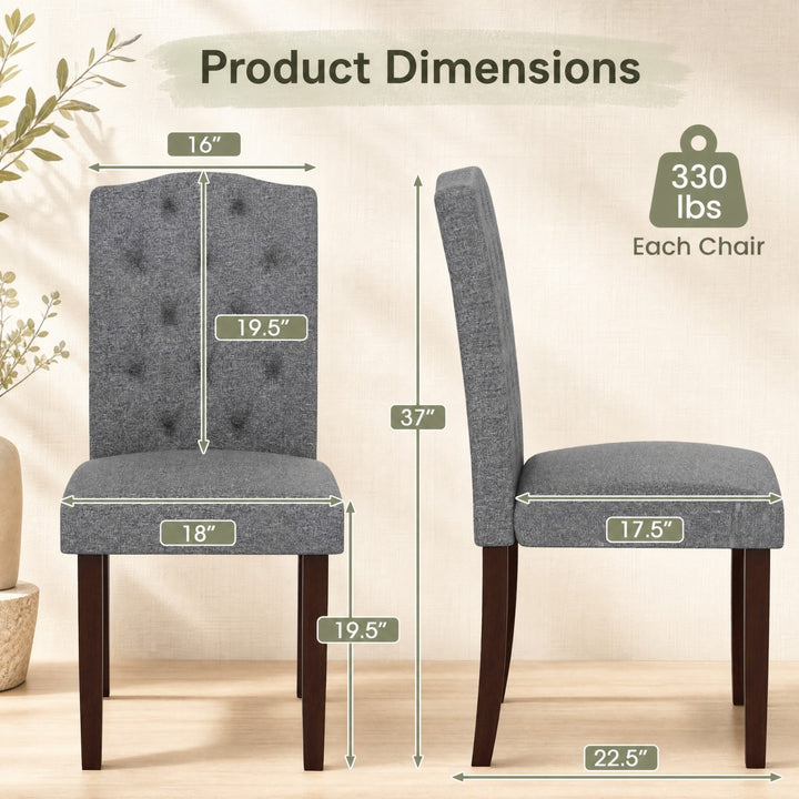 Set of 2 Tufted Upholstered Dining Chairs