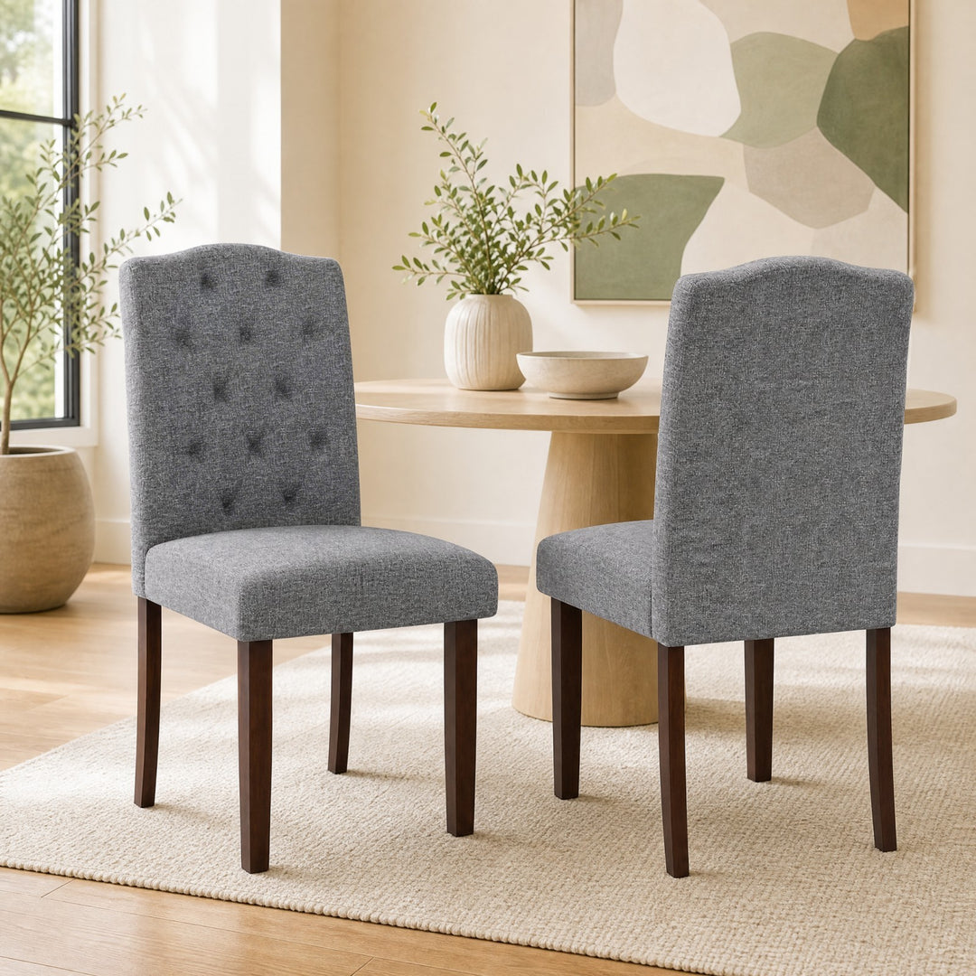 Set of 2 Tufted Upholstered Dining Chairs