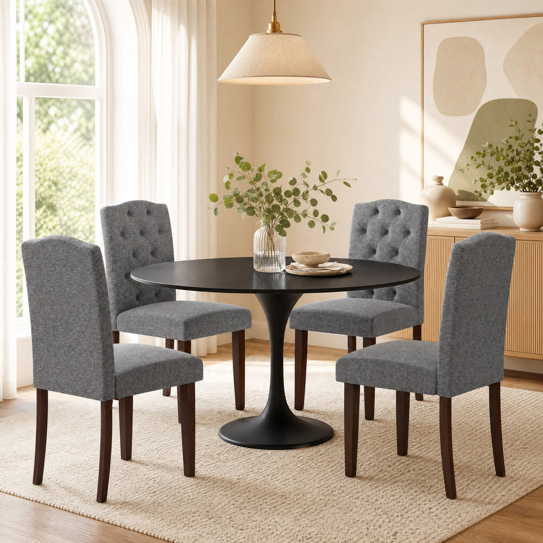 Set of 2 Tufted Upholstered Dining Chairs