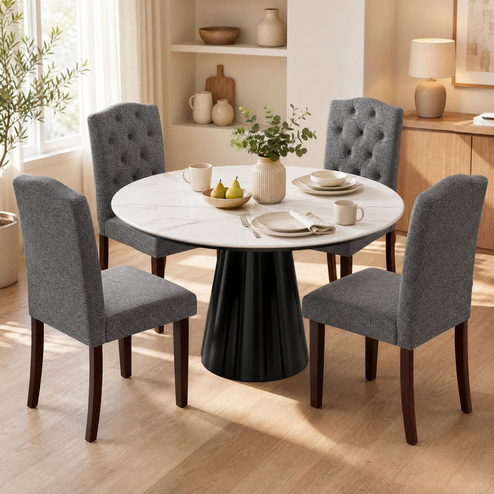 Set of 2 Tufted Upholstered Dining Chairs
