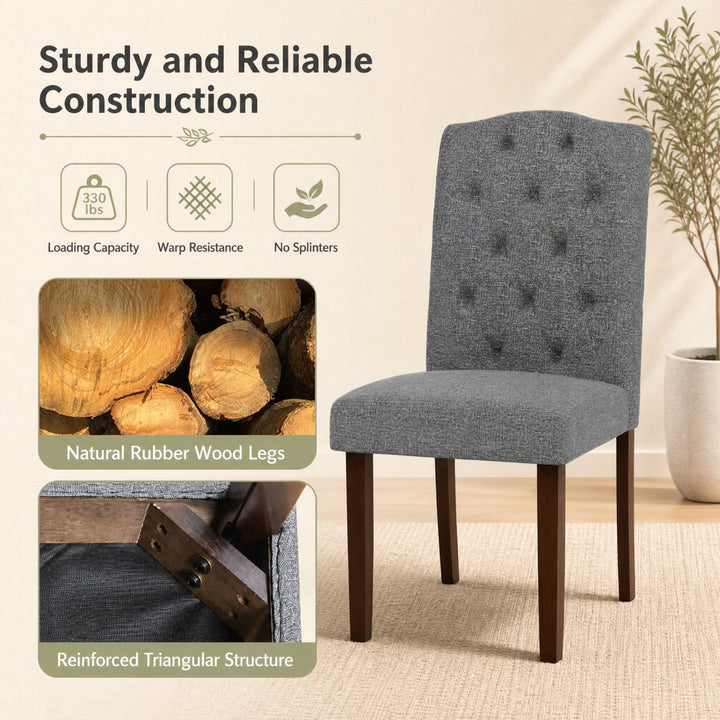 Set of 2 Tufted Upholstered Dining Chairs