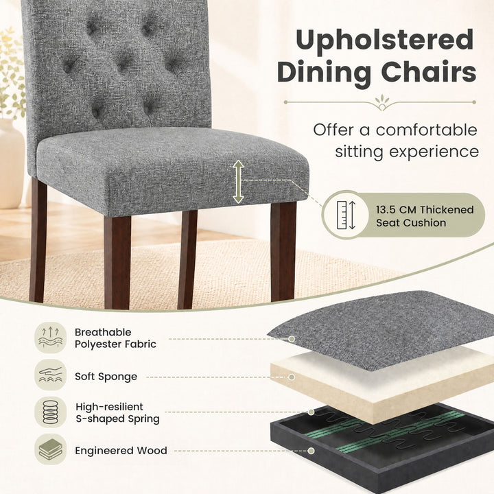 Set of 2 Tufted Upholstered Dining Chairs