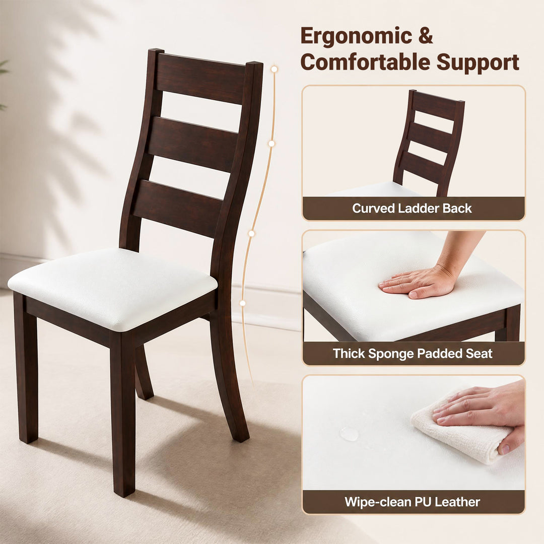 3-Piece Dining Table Set with Wooden Square Kitchen Table and 2 Chairs