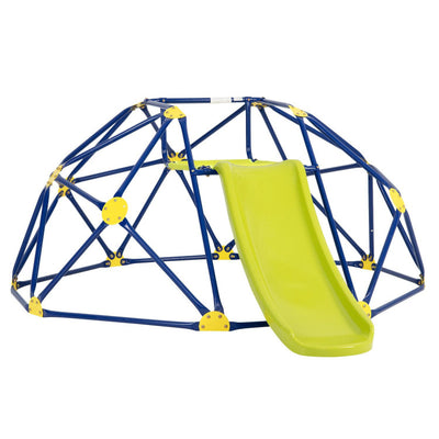 96" x 72" x 36" Kids Climbing Dome Outdoor Toddlers Jungle Gym Geodesic Climber with Slide and Fabric Cushion for Playground