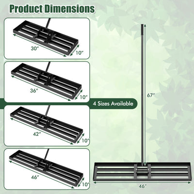 Lawn Leveling Rake 46 x 10 Inch Heavy Duty Lawn Level Tool for Soil