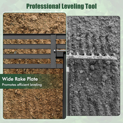 Lawn Leveling Rake 46 x 10 Inch Heavy Duty Lawn Level Tool for Soil