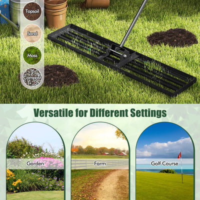 Lawn Leveling Rake 46 x 10 Inch Heavy Duty Lawn Level Tool for Soil