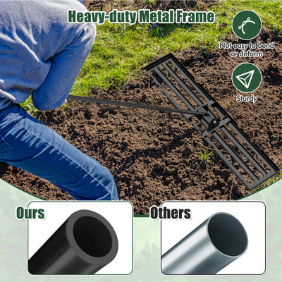 Lawn Leveling Rake 46 x 10 Inch Heavy Duty Lawn Level Tool for Soil