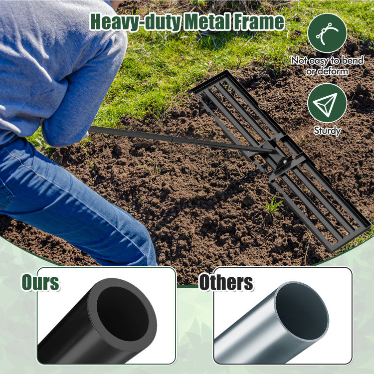 Lawn Leveling Rake 46 x 10 Inch Heavy Duty Lawn Level Tool for Soil