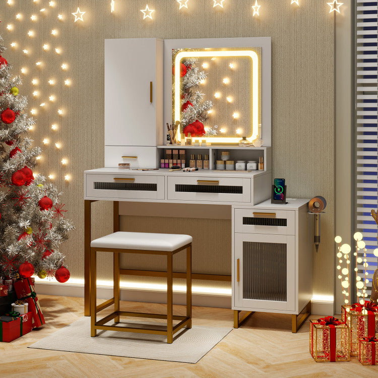 metal dressing table with mirror Amazon.com: high-end Dressing Table Makeup Vanity Set with Mirror Metal Dressing Table with 3 Drawers Modern Bedroom Makeup Table and Cushioned Stool : Home & Kitchen