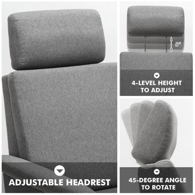 Swivel Massage Recliner Single Sofa with Adjustable Headrest