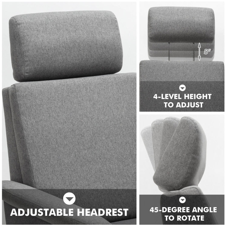 Swivel Massage Recliner Single Sofa with Adjustable Headrest