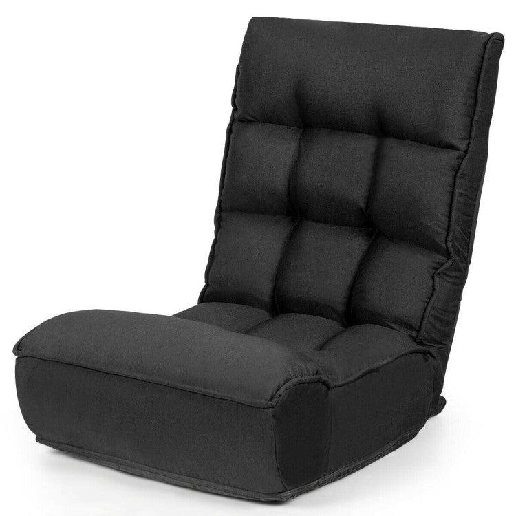 Multi-Position Adjustable Lazy Sofa Recliner Folding Floor Lounge Chair with Adjustable Backrest and Head