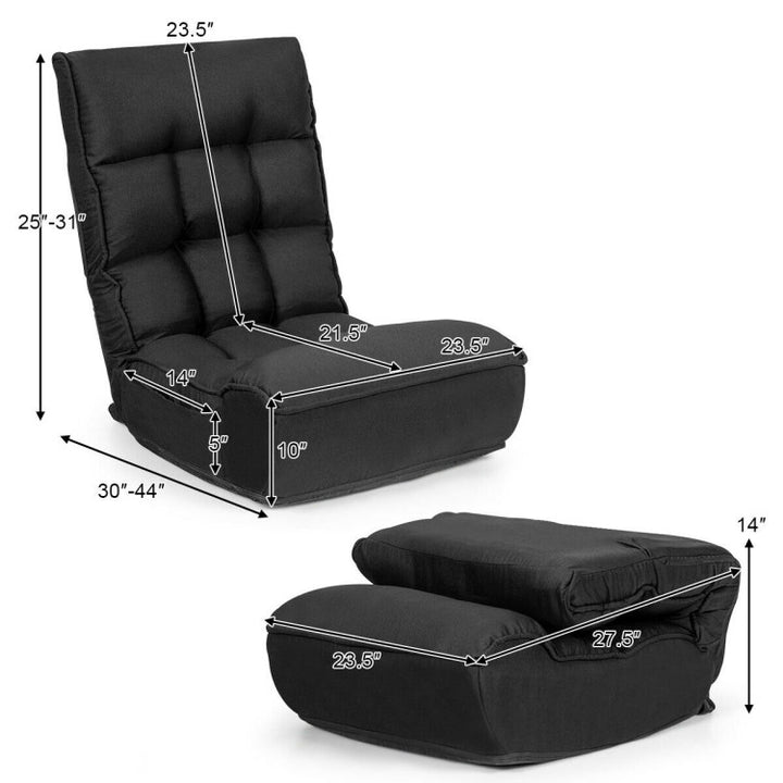 Multi-Position Adjustable Lazy Sofa Recliner Folding Floor Lounge Chair with Adjustable Backrest and Head
