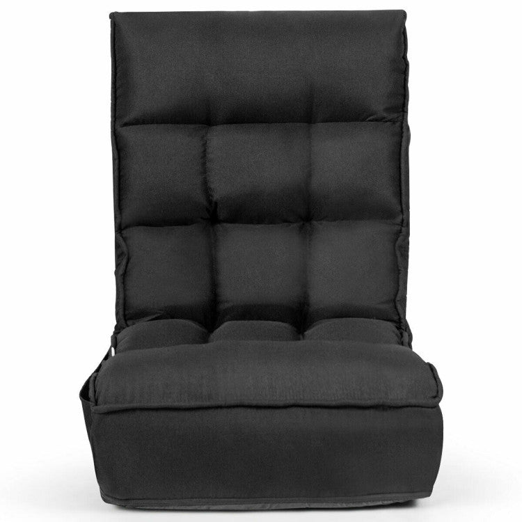 Multi-Position Adjustable Lazy Sofa Recliner Folding Floor Lounge Chair with Adjustable Backrest and Head