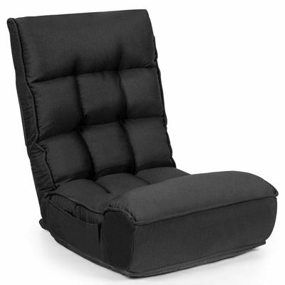 Multi-Position Adjustable Lazy Sofa Recliner Folding Floor Lounge Chair with Adjustable Backrest and Head