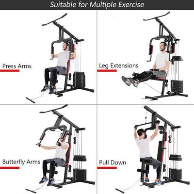 Multifunctional Cross Trainer Fitness Machine Workout Back Exerciser Hip Thruster Equipment with Stabilized Legs and Sturdy Frame